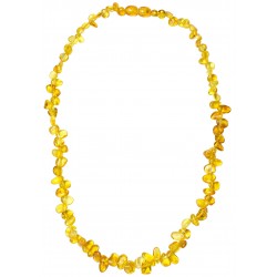 collana di ambra a forma di piccolo petalo color miele
