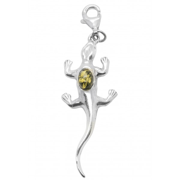Pendentif Médaille En Argent Massif Et Ambre - Mignon Et Vintage (occasion)