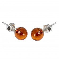 AMBER EARRINGS  Natural Baltic Amber Smile Stud Earrings Silver 925 Ladies Jewelry.Smile stud Earrings,925 Sterling Silver and amber